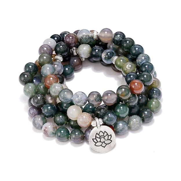 108 Natural Indian Agate Mala for Yoga Meditation - Image 2