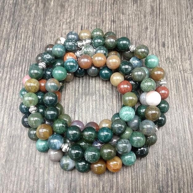 108 Natural Indian Agate Mala for Yoga Meditation - Image 3