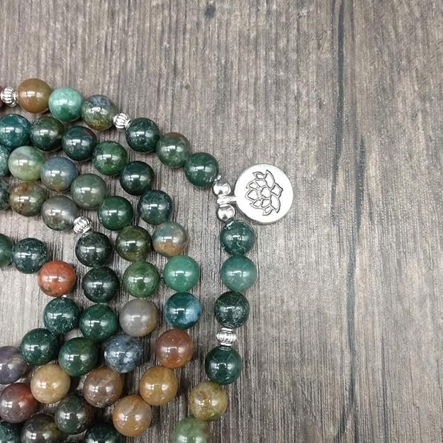 108 Natural Indian Agate Mala for Yoga Meditation - Image 4